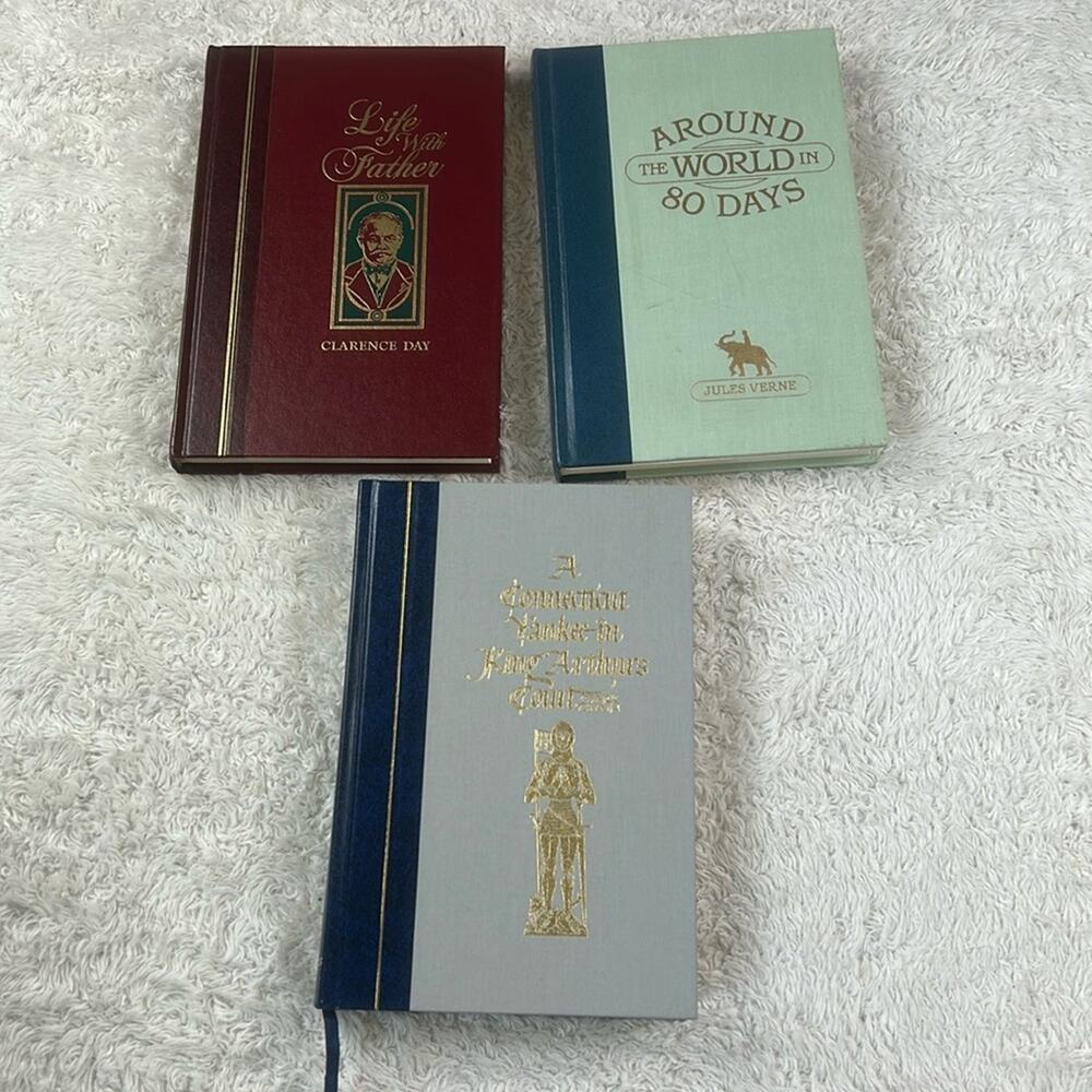 Lot of 3 Readers Digest Edition vtg books - Twain, Verne, Day HC GOOD